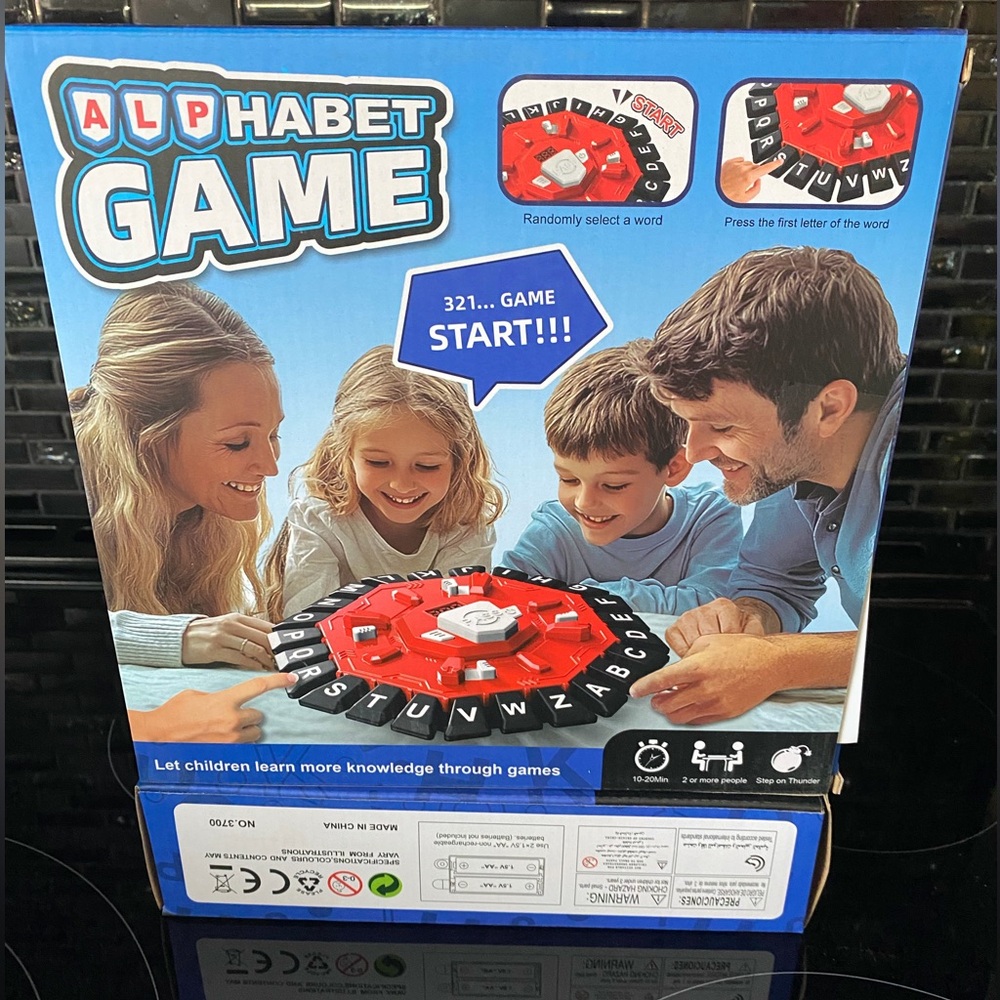 TOYS - Alphabet Game Family Board - Red and Black Educational Home Game